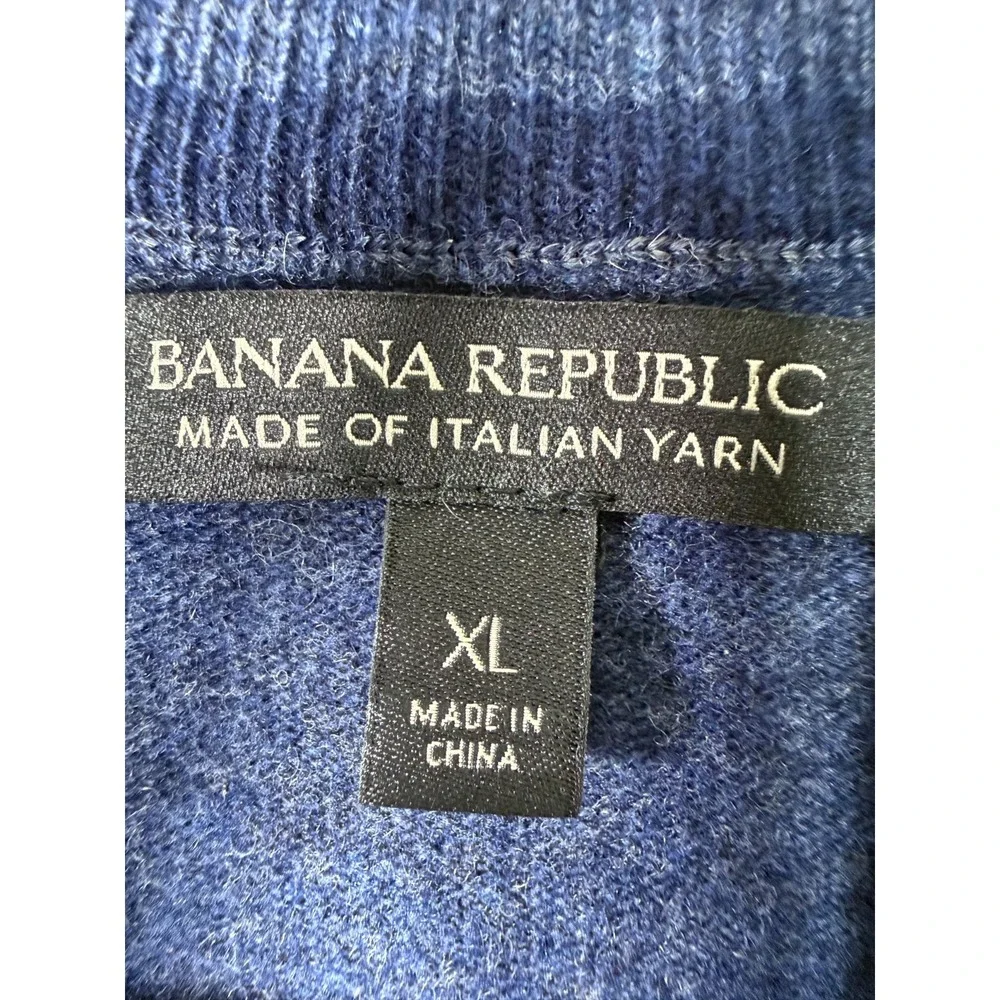 Banana Republic Merino Wool Blend sweater Made of ITALIAN YARN Blue Mens XL